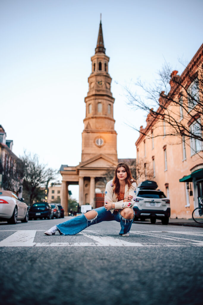 High school senior photograph in Downtown Charleston SC by Neha Kotecha Photography. 