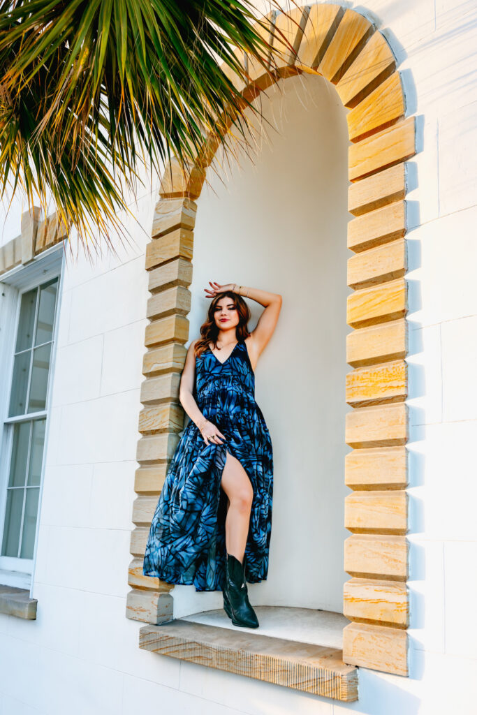 High school senior photograph in Downtown Charleston SC by Neha Kotecha Photography. 